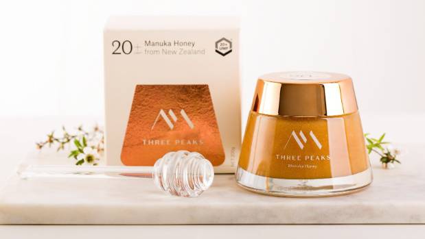 Three Peaks 20+ UMF Manuka Honey in a triangle Tongariro jar