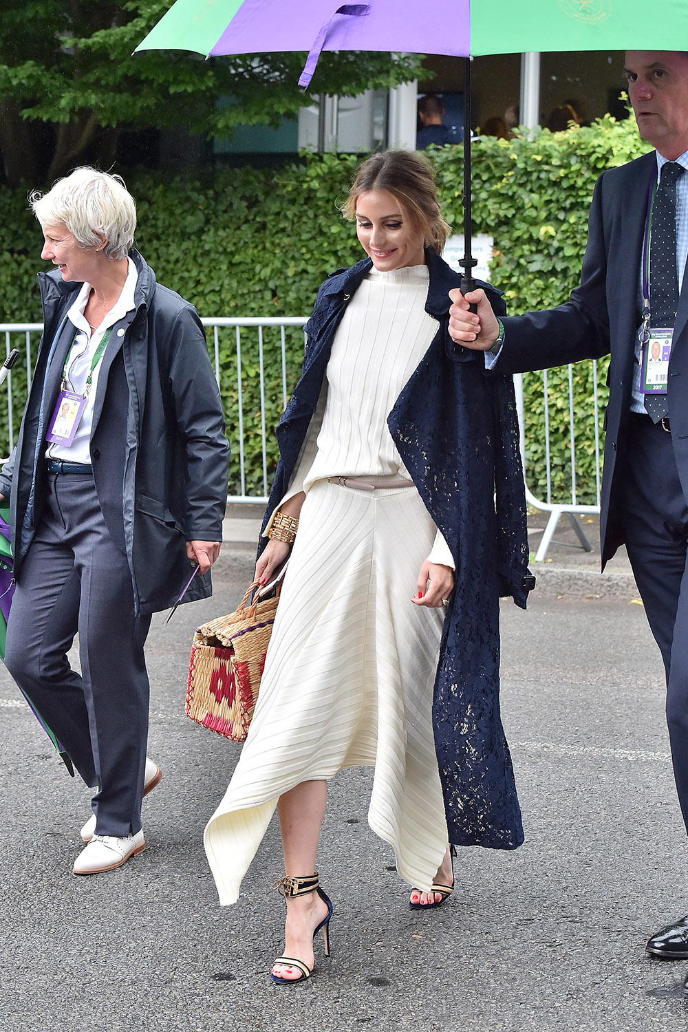 Olivia Palermo nailing 'tennis spectator chic' en route to Wimbledon in London.