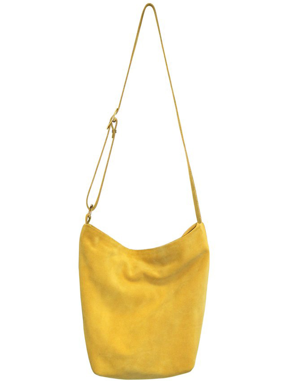 Georgia Jay Baby Bucket bag, $410 in buttercup suede