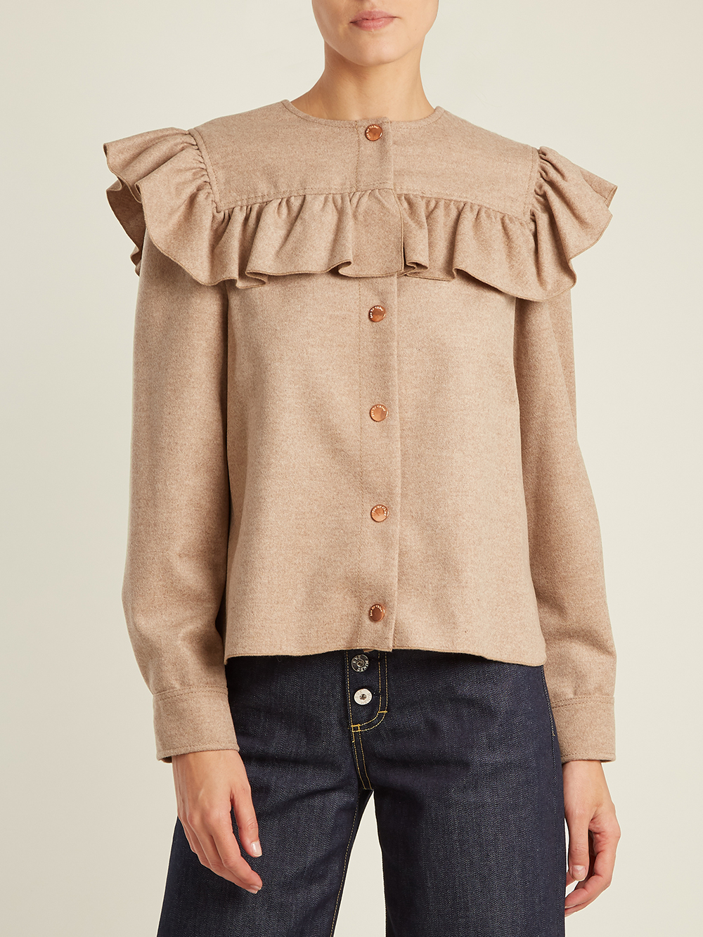 See by Chloe ruffle trip blouse, $280, from Matches Fashion