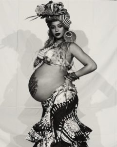 A portrait of singer Beyonce pregnant with her twins