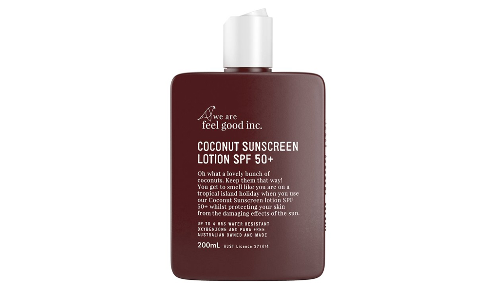 Feel Good Inc. Sunscreen Lotion, Coconut SPF 50+ $29 from paperplanestore.com