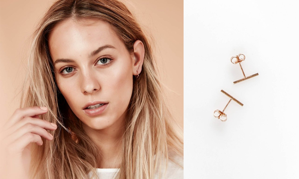 La Tribe Bar Stud in Rose Gold $45 from sistersandco.co.nz