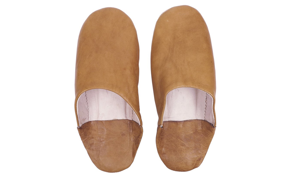 Men’s Leather Moroccan Slippers $59, from paperplanestore.com