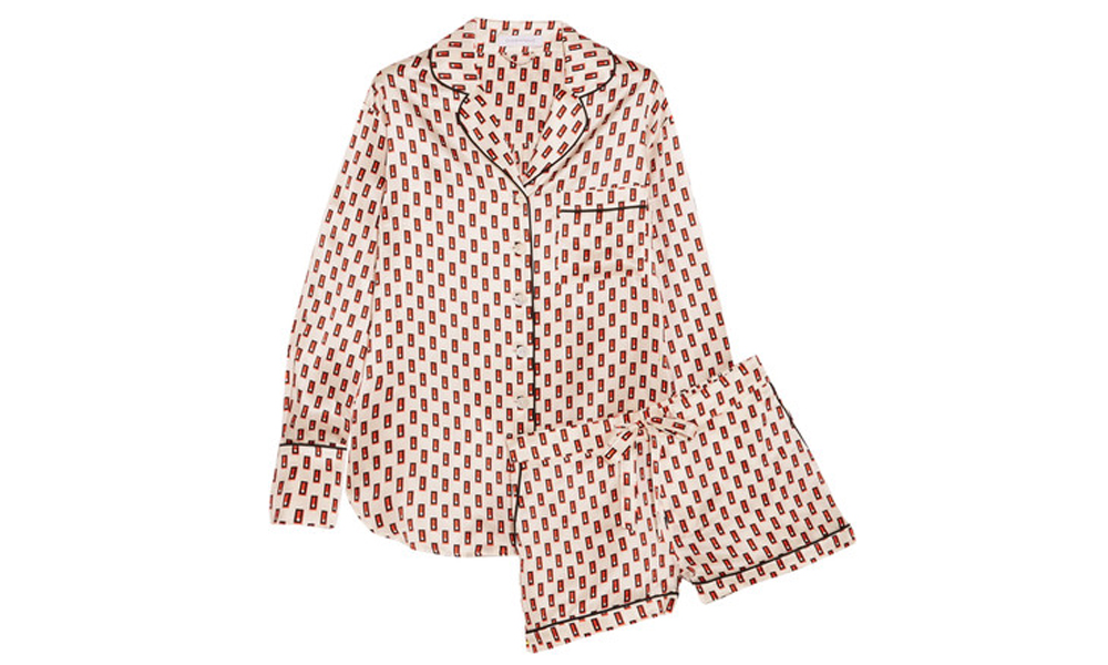 OLIVIA VON HALLE Alba printed silk-satin pajama set $760 from net-a-porter.com