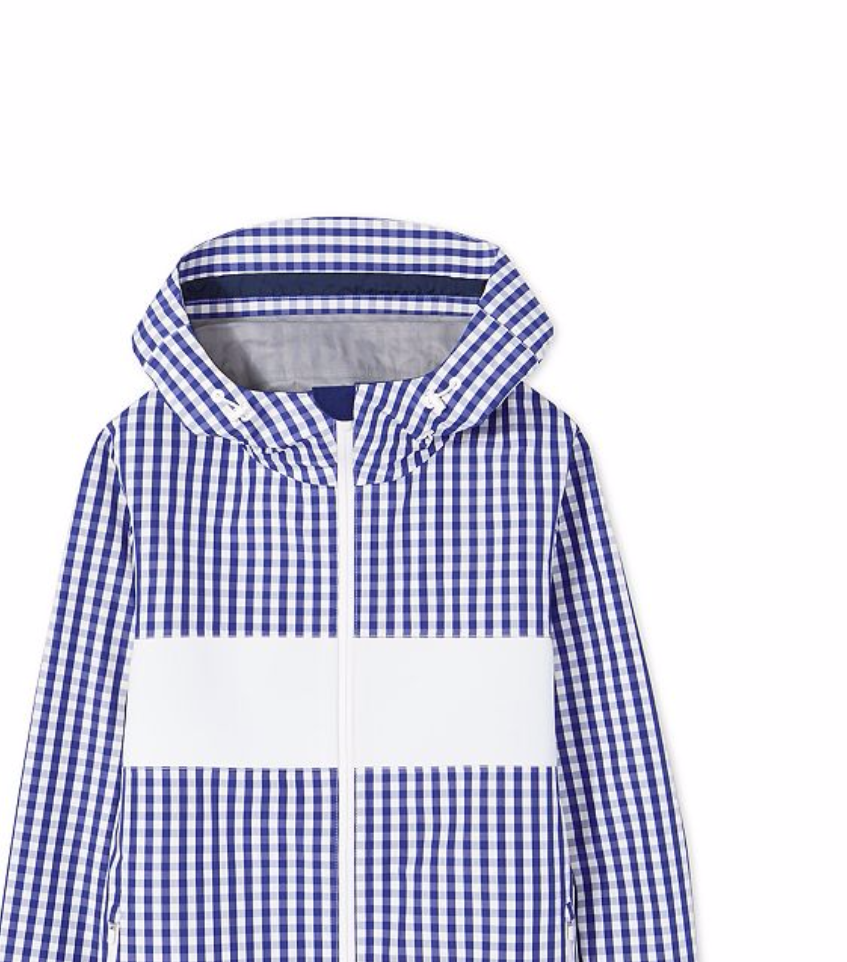 Cult athleisure brands we want to shop right now: TORY SPORT Gingham Reflective Jacket $375 USD (approx. $540 NZD) Designed to keep you visible in low-light conditions thanks to a reflective chest panel, the high-performance layer repels water and resists wind. Other smart features include a functional media pocket with headphone channel and a drawcord at the hood and hem.