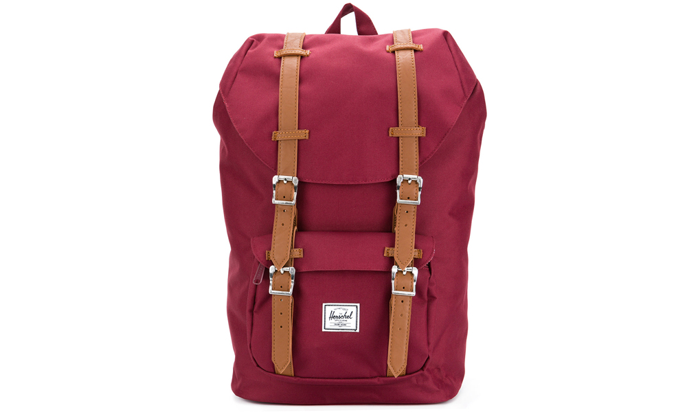 Windsor wine and tan Little America backpack from Herschel Supply Co. $121 from farfetch.com