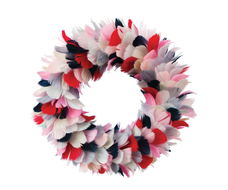 Feather wreath, $89.99, from Shut The Front Door.