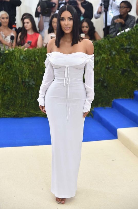 Kim Kardashian in Vivienne Westwood at the Met Gala - hard to believe she was once blocked from the infamous event.
