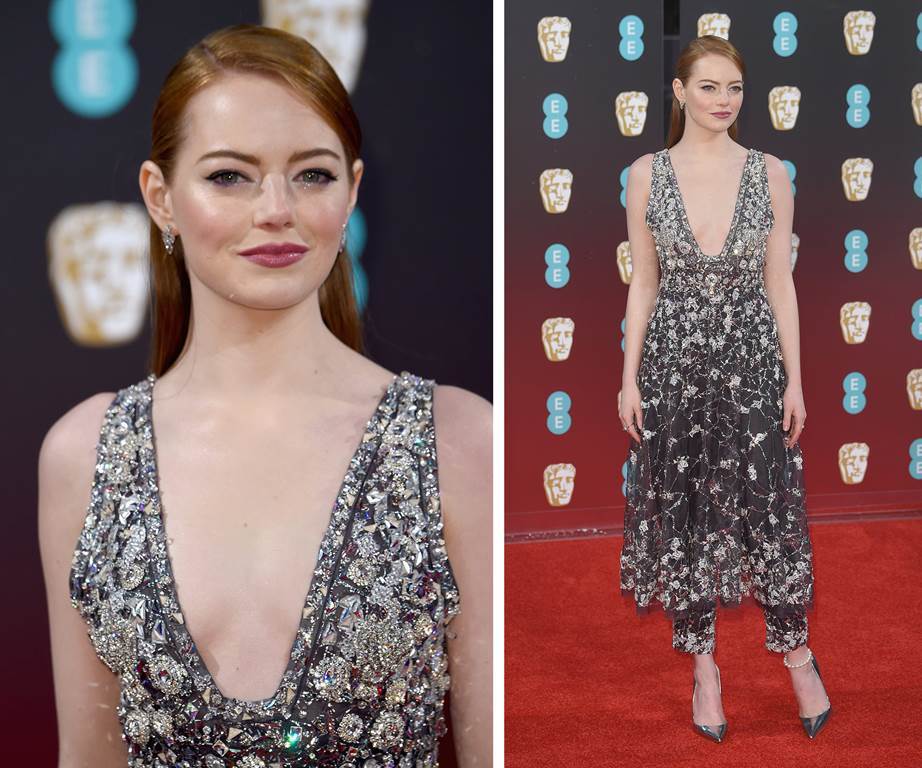 Emma Stone in Chanel at the BAFTAs.
