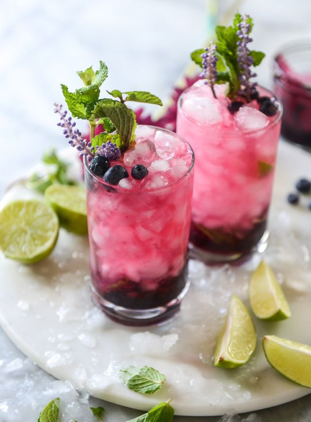 Blueberry Mojito with lavender syrup