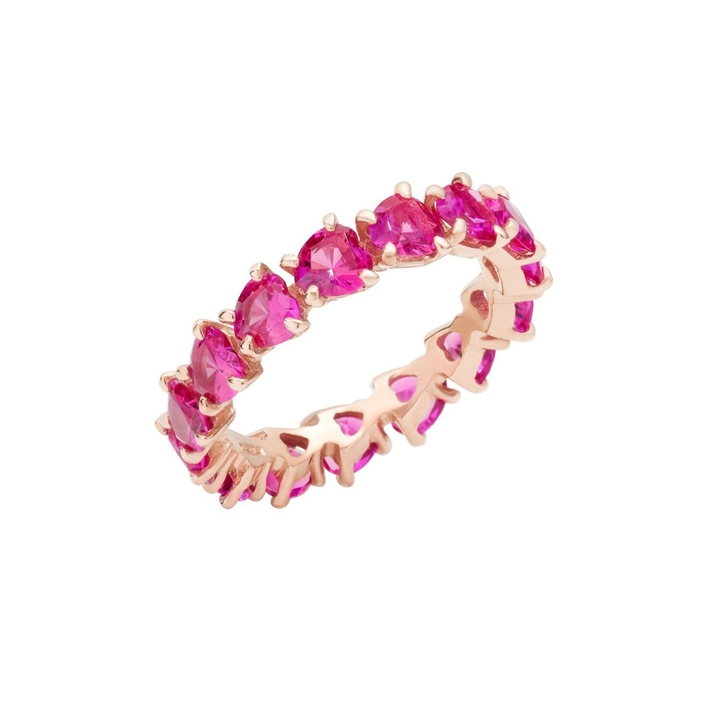 Dodo Amore Small Red Hearts Ring, $865