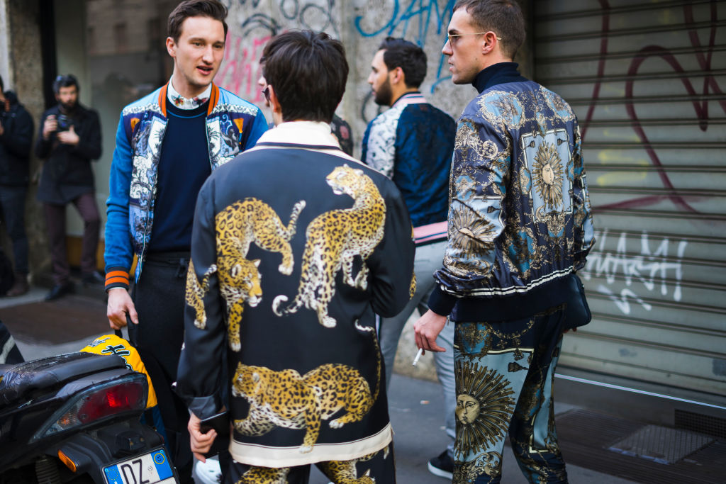 Guests are seen on the set of the Dolce & Gabbana Advertising Campaign street style during Milan Men's Fashion Week Fall/Winter 2018/19 on January 13, 2018 in Milan, Italy. (Photo by Nataliya Petrova/NurPhoto via Getty Images)