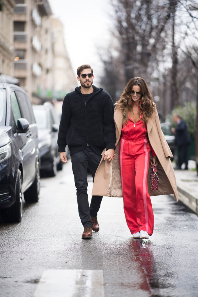 PARIS, FRANCE - JANUARY 22: (EXCLUSIVE COVERAGE) Kevin Trapp and Izabel Goulart seen in the streets of Paris on January 22, 2018 in Paris, France. (Photo by Timur Emek/GC Images)