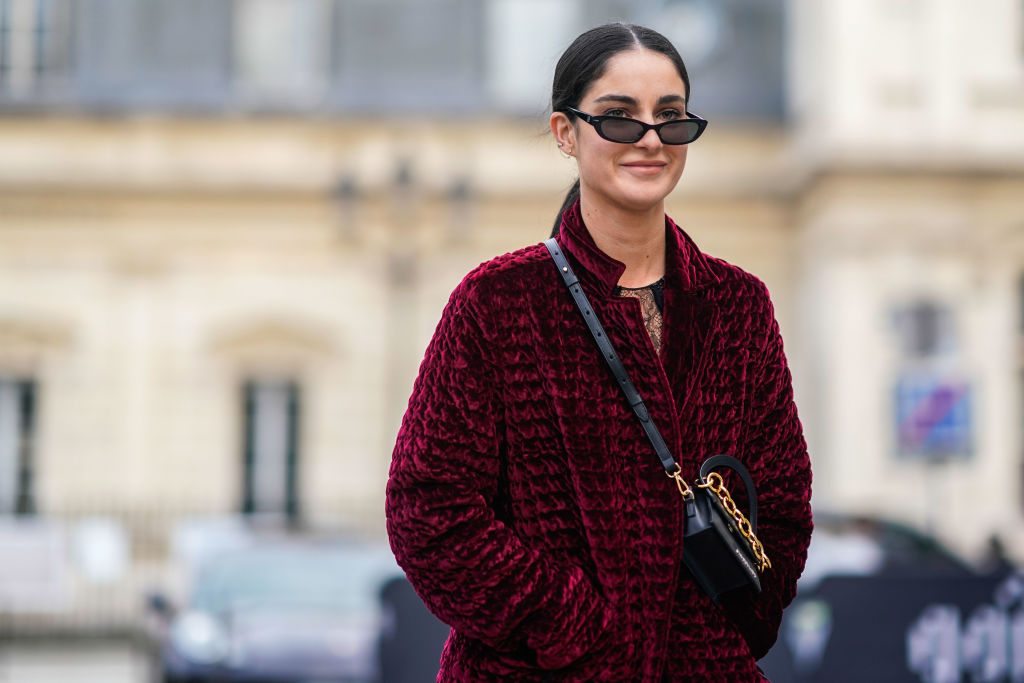 PARIS, FRANCE - JANUARY 24: Fiona Zanetti wears a red coat, outside Viktor & Rolf, during Paris Fashion Week -Haute Couture Spring/Summer 2018, on January 24, 2018 in Paris, France. (Photo by Edward Berthelot/Getty Images)