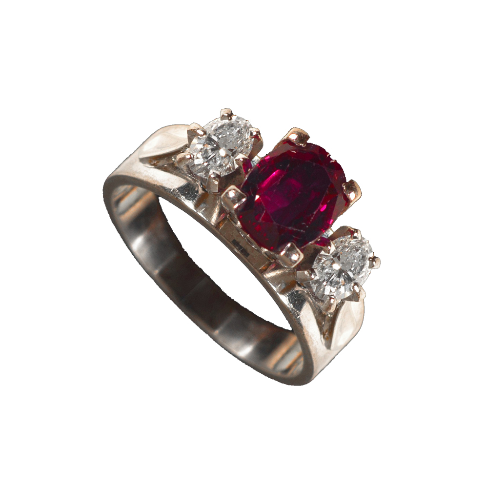 Graeme Thomson Antique Jewellery 18ct Ruby and Diamond Ring, $14,200