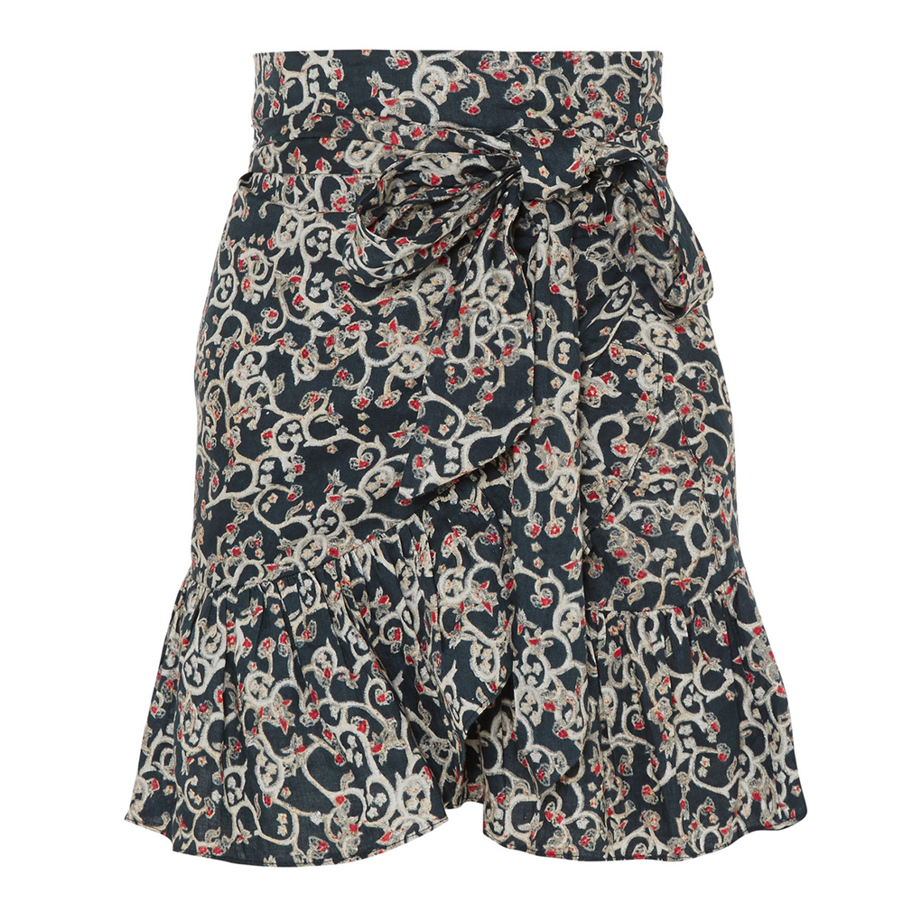 Isabel Marant, Étoile Tempster printed linen wrap mini skirt, $480 from net-a-porter. 