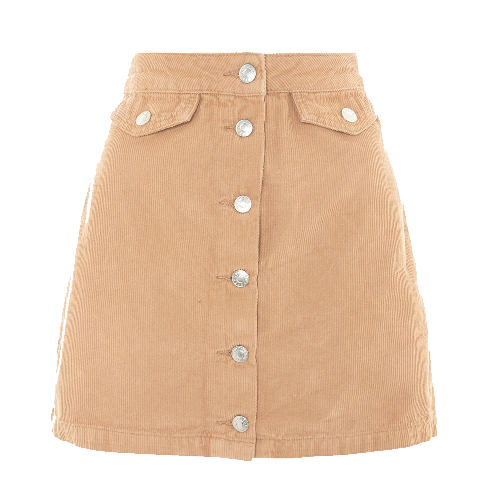 MOTO cord button A-Line skirt $65 from Topshop