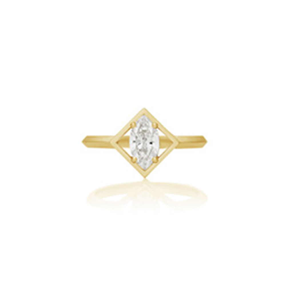 Zoe & Morgan Freya 18k Yellow Gold Ring, Marquise Cut Diamond, From $6,800