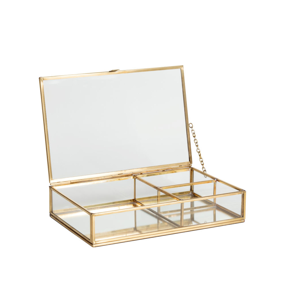 Trinket Our pick: Clear glass jewellery box, $39.99 from H&M