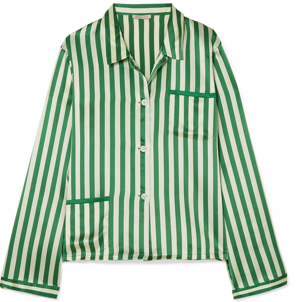 Sleepwear Our pick: Morgan Lane striped silk-charmeuse pajama top, $409 USD from Net-a-Porter