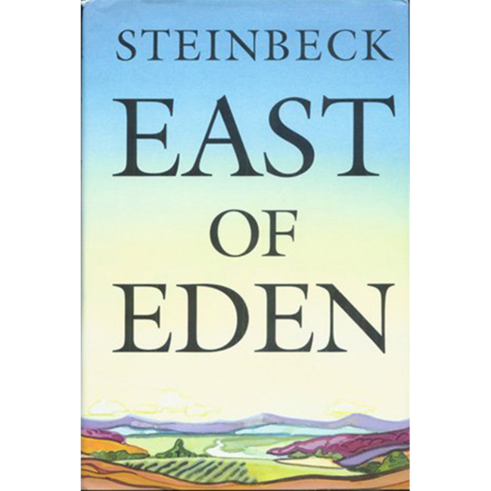 East of Eden by John Steinbeck Set in the rich farmland of the Salinas Valley, California, this powerful, often brutal novel, follows the intertwined destinies of two families - the Trasks and the Hamiltons - whose generations hopelessly re-enact the fall of Adam and Eve and the poisonous rivalry of Cain and Abel. Here Steinbeck created some of his most memorable characters and explored his most enduring themes: the mystery of identity; the inexplicability of love, and the murderous consequences of love's absence.