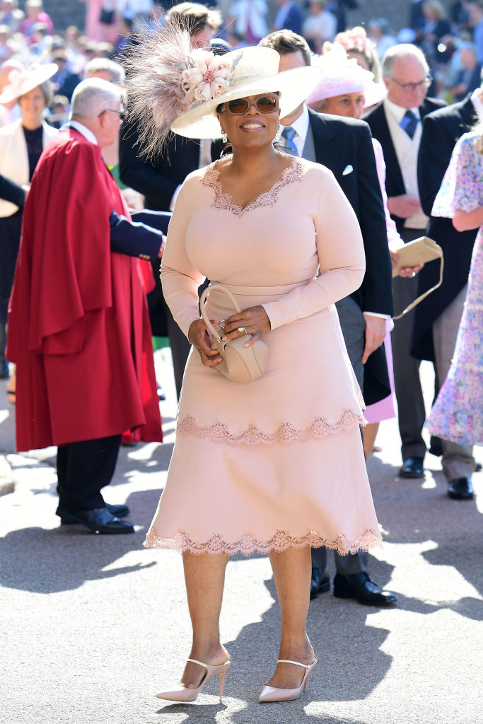 Oprah Winfrey arrives at St George's Chapel at Windsor Castle for the wedding of Meghan Markle and Prince Harry. PRESS ASSOCIATION Photo. Picture date: Saturday May 19, 2018. See PA story ROYAL Wedding. Photo credit should read: Ian West/PA Wire