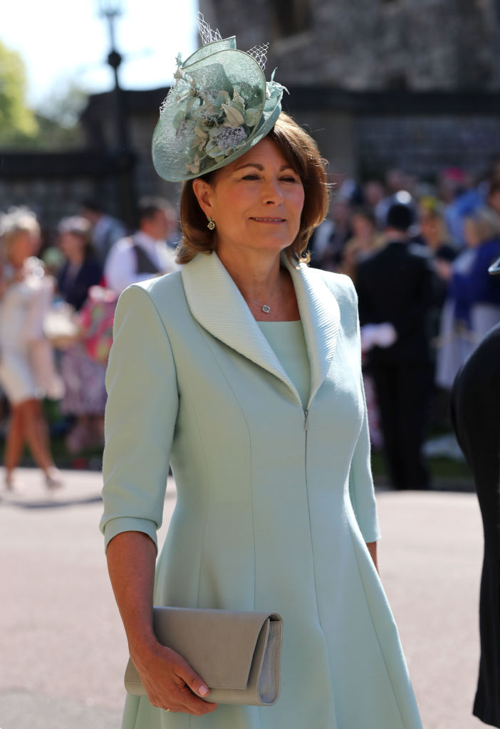 Carole Middleton arrives for the wedding ceremony of Britain's Prince Harry, Duke of Sussex and US actress Meghan Markle at St George's Chapel, Windsor Castle, in Windsor, on May 19, 2018. (Photo by Gareth Fuller / POOL / AFP) (Photo credit should read GARETH FULLER/AFP/Getty Images)