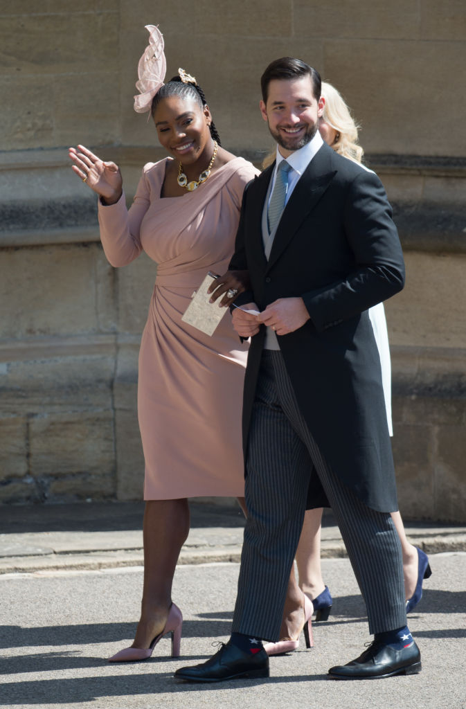 WINDSOR, ENGLAND - MAY 19: Serena Williams and Alexis Ohanian attend the wedding of Prince Harry to Ms Meghan Markle at St George's Chapel, Windsor Castle on May 19, 2018 in Windsor, England. Prince Henry Charles Albert David of Wales marries Ms. Meghan Markle in a service at St George's Chapel inside the grounds of Windsor Castle. Among the guests were 2200 members of the public, the royal family and Ms. Markle's Mother Doria Ragland. (Photo by Pool/Samir Hussein/WireImage)