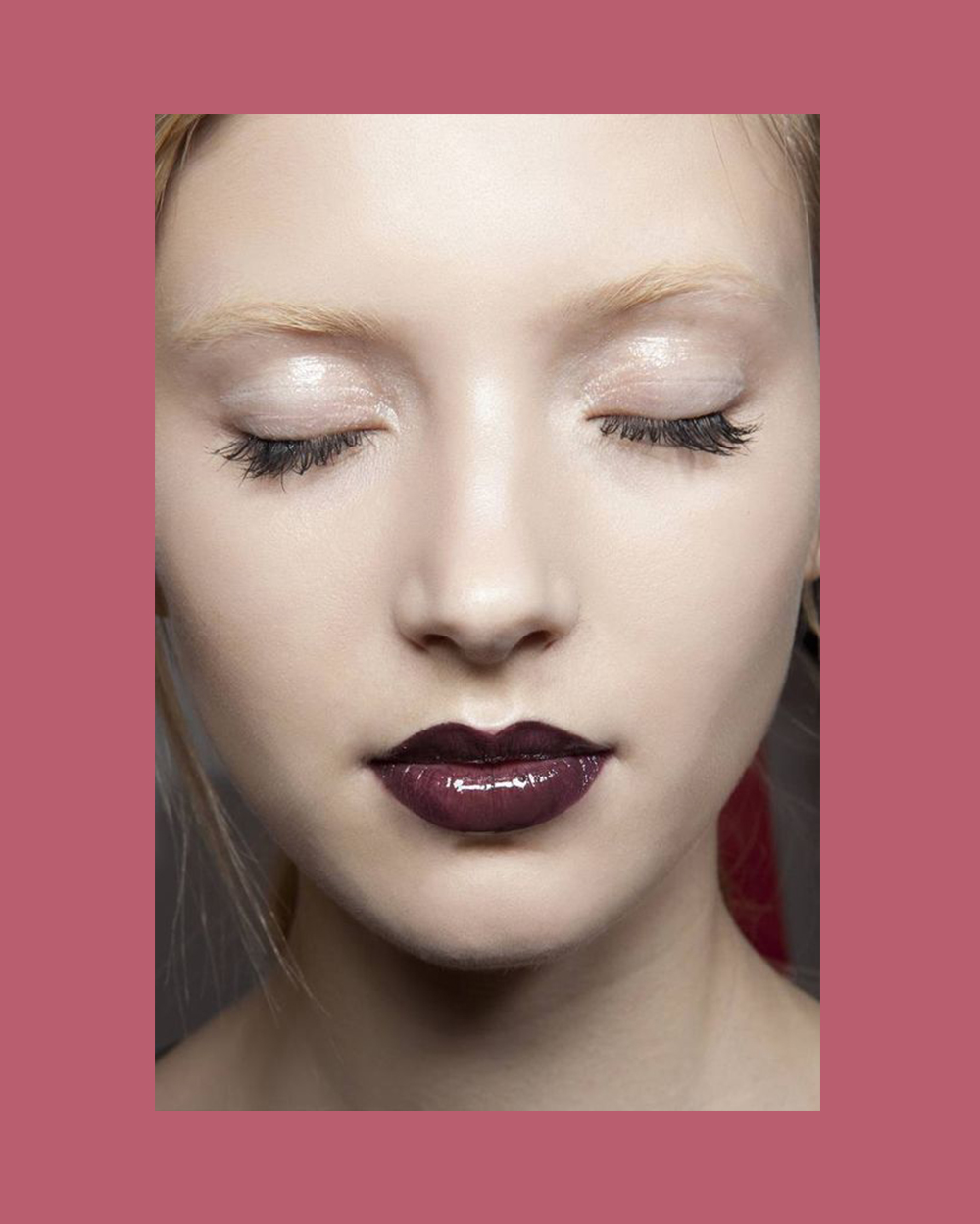 MFQ: Beauty looks for a night out A striking balance of opposites that makes the look here. To get this richly pigmented effect, start by lining your lips in a deep-burgundy shade, then fill them in with the same liner. Finally, layer on a matte lipstick or stain in a matching hue, using a lip brush for precision.