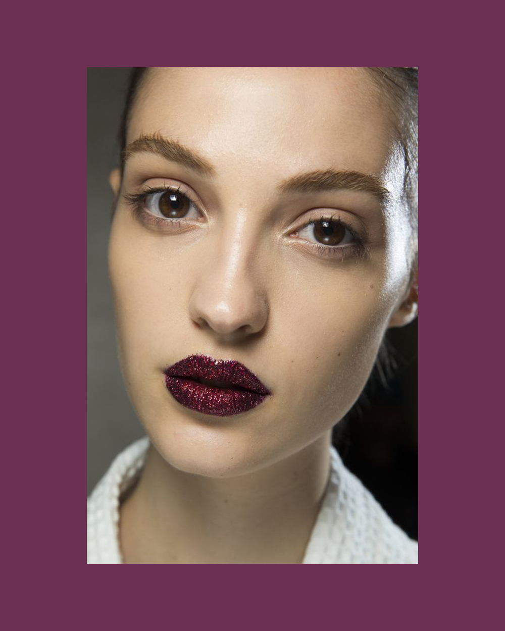 MFQ: Beauty looks for a night out | Day or night, subtle or spectacular, glitter is all go this season. Dense flecks of metallic shimmer coat lips in an explosion of colour.