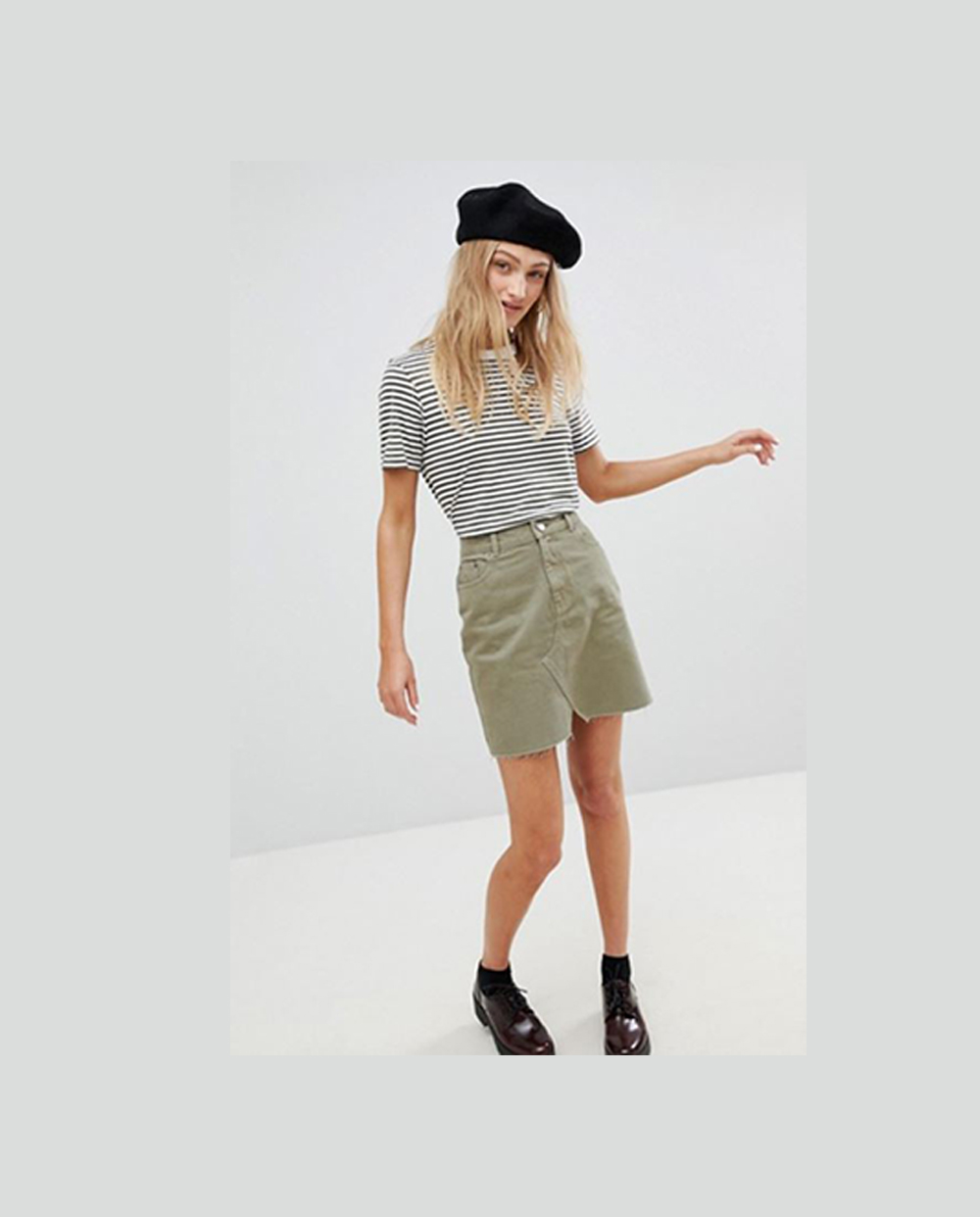 30+ Items We Can't Believe Are On Sale Right Now And We're #AddingToCart | Denim Pelmet Skirt in Khaki, $44.06 (was $55.07) from Asos