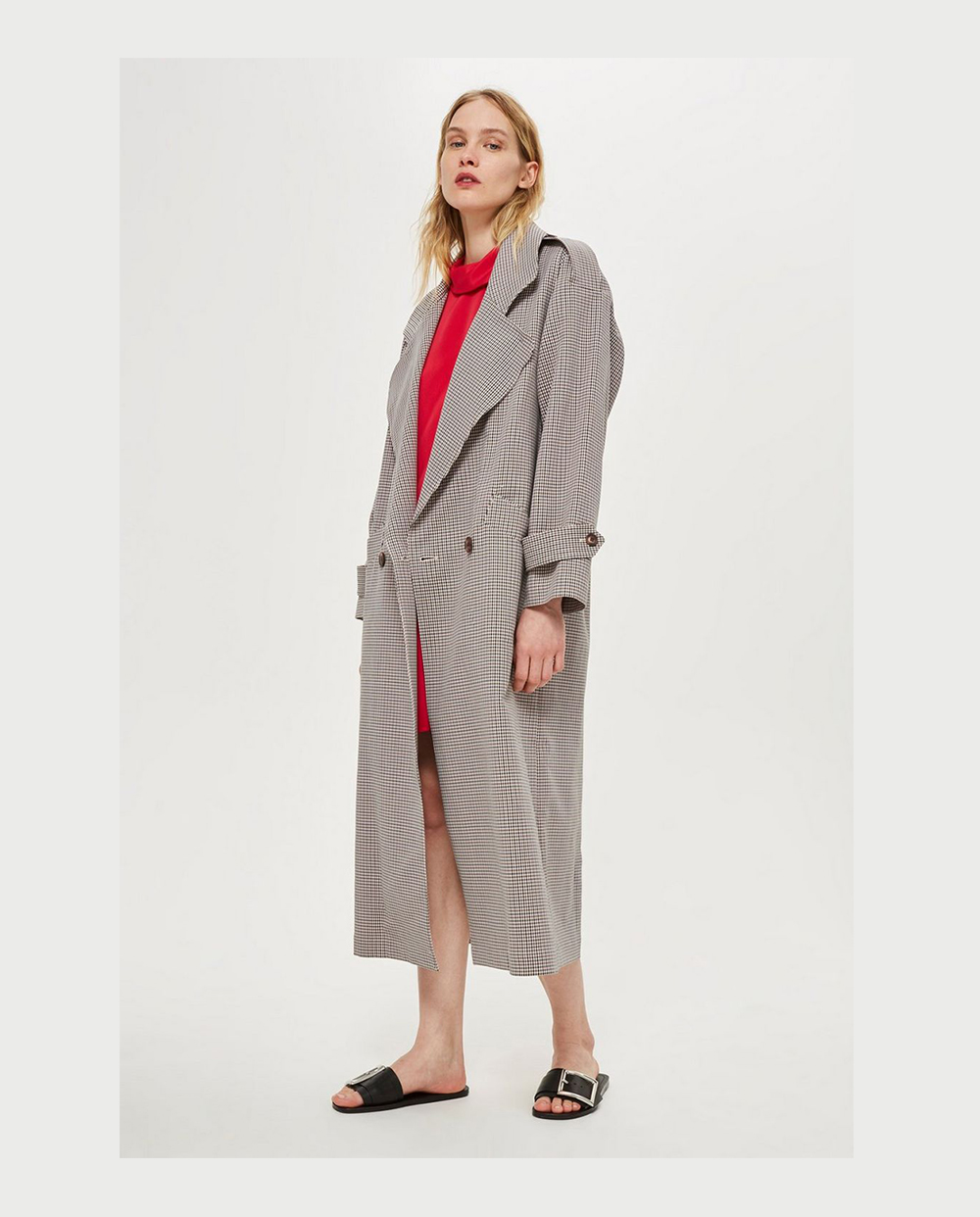 30+ Items We Can't Believe Are On Sale Right Now And We're #AddingToCart | Unlined Check Trench Coat by Boutique, £50 (was £160) from Topshop