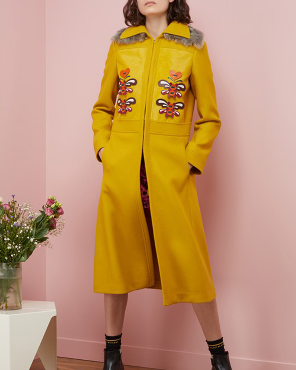 Anya Hindmarch leather applique coat $1500 (was $5,004) from 24Sevres