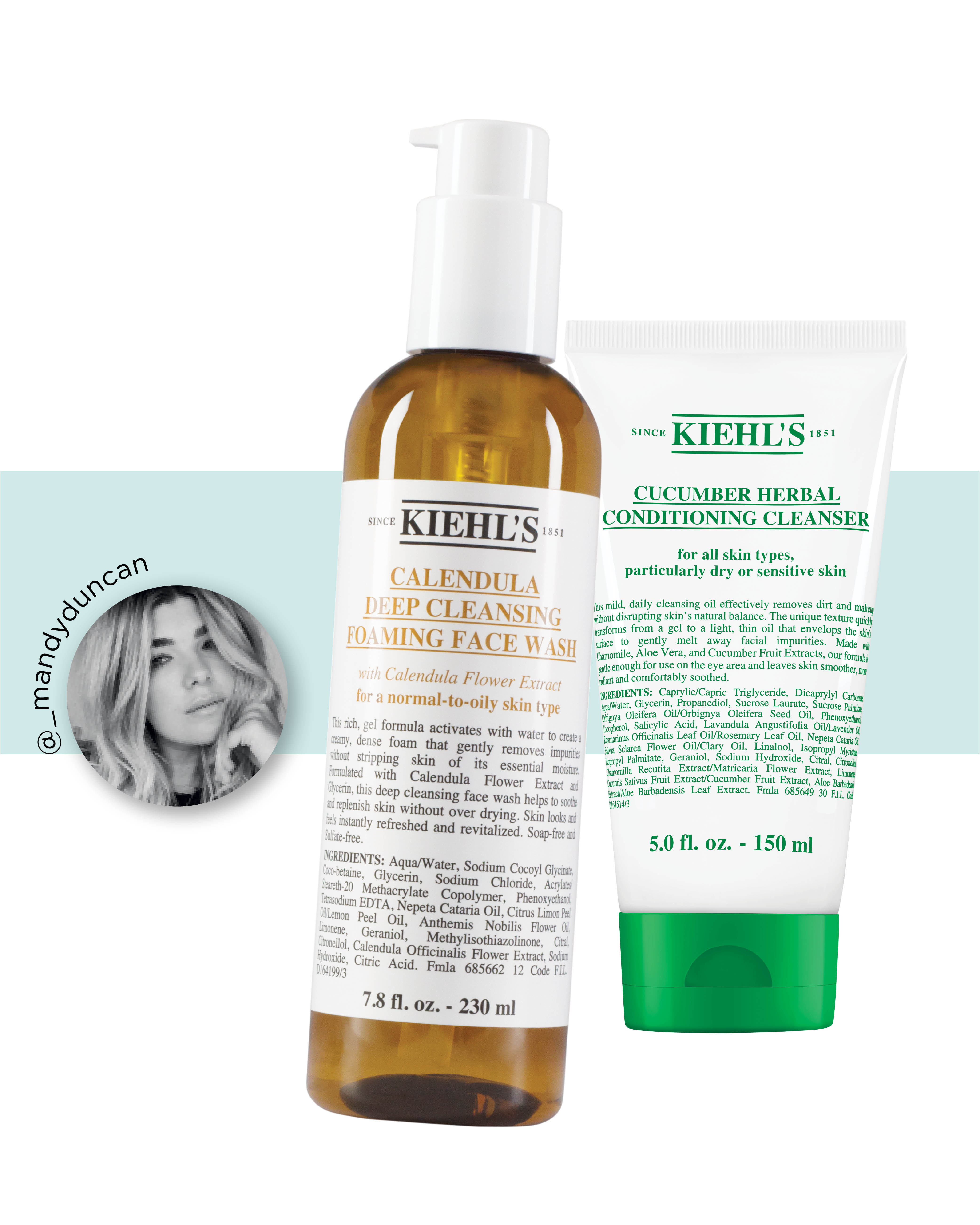 Kiehl’s Calendula Deep Cleansing Foaming Face Wash, $52, and Cucumber Herbal Conditioning Cleanser, $42. I cleanse first with the foaming wash, then the cucumber one. It makes you feel so fresh. You don’t realise how much stuff is still on your face if you only do it once. I follow up with a calendula toner.