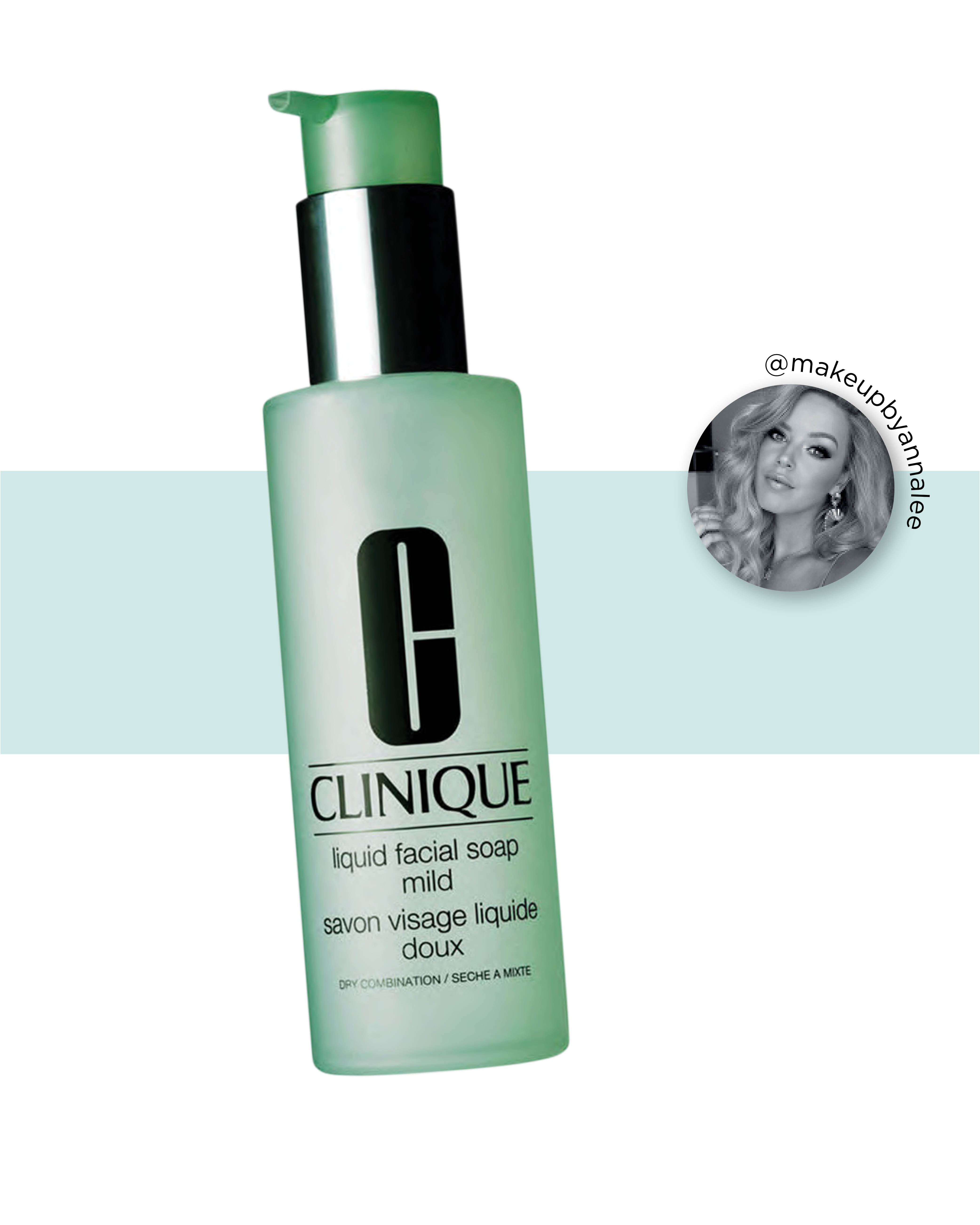 Clinique Mild Liquid Facial Soap, $39. Simple but effective for my dry combination skin, a little goes a long way so I see value in its price point. The foaming action leaves my skin feeling squeaky clean.