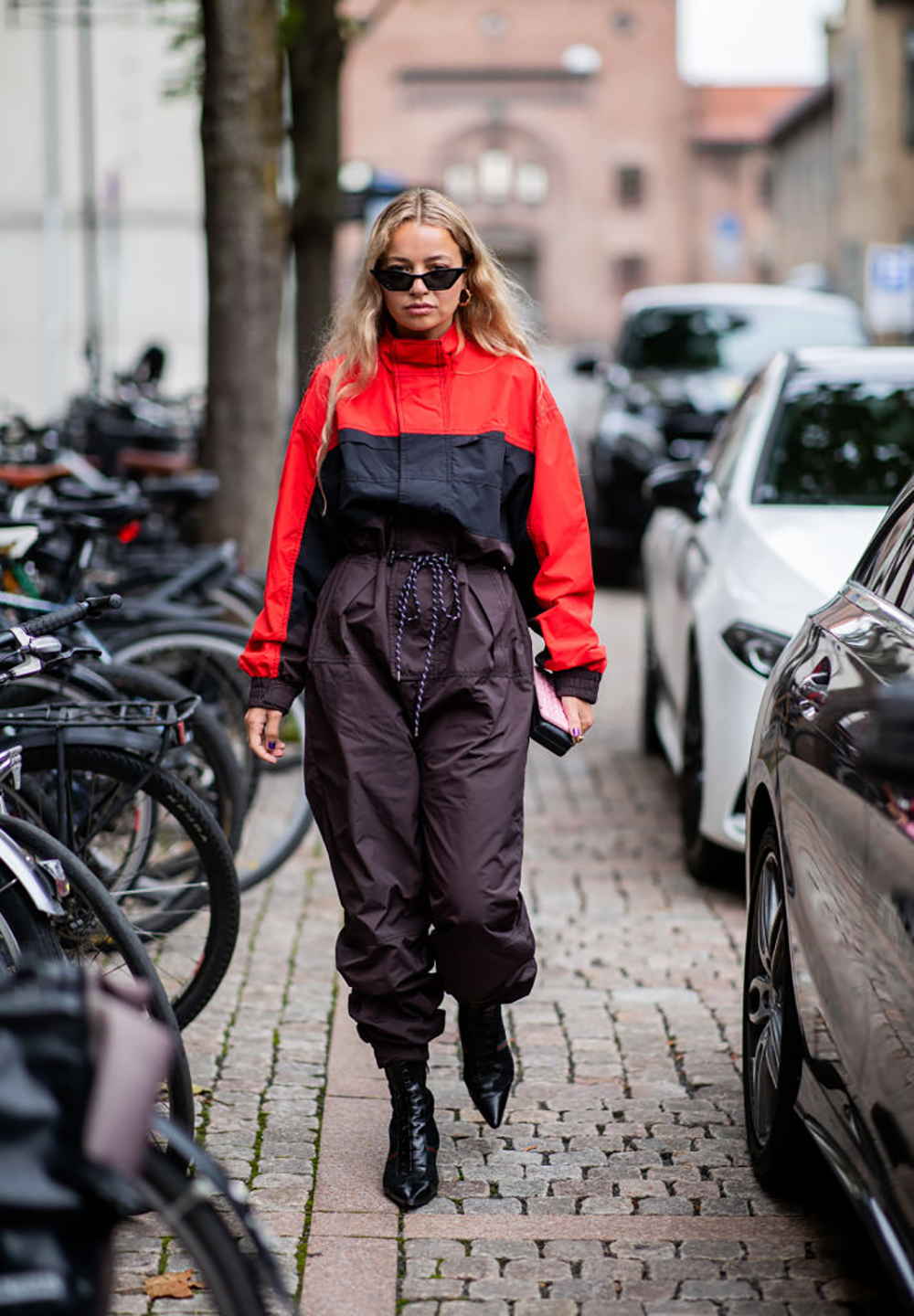 OSLO, NORWAY - AUGUST 15: Stephanie Broek wearing high waist pants seen outside Moire during Oslo Runway SS19 on August 15, 2018 in Oslo, Norway. (Photo by Christian Vierig/Getty Images)