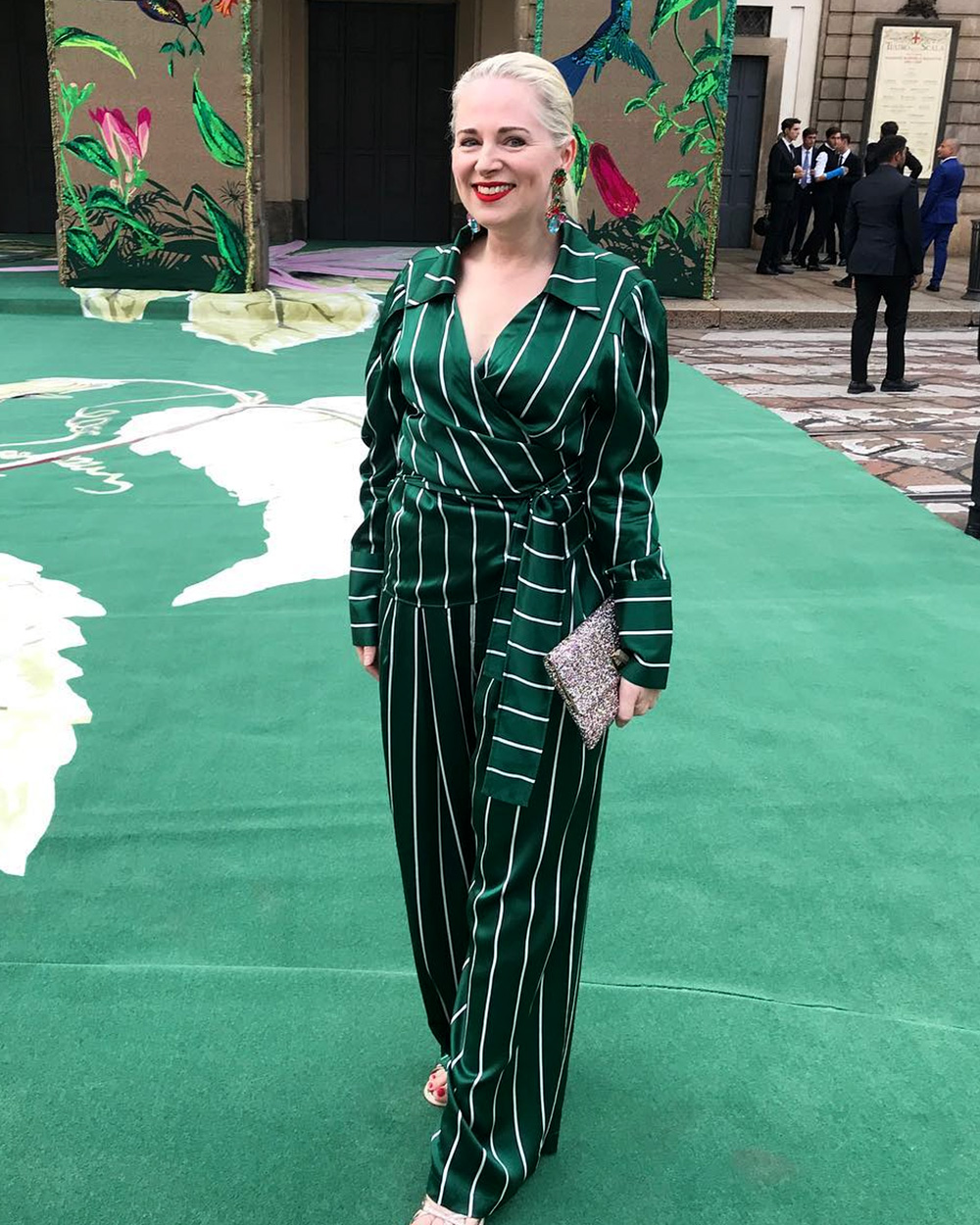 Clare Press in Maggie Marilyn at the Green Carpet Awards