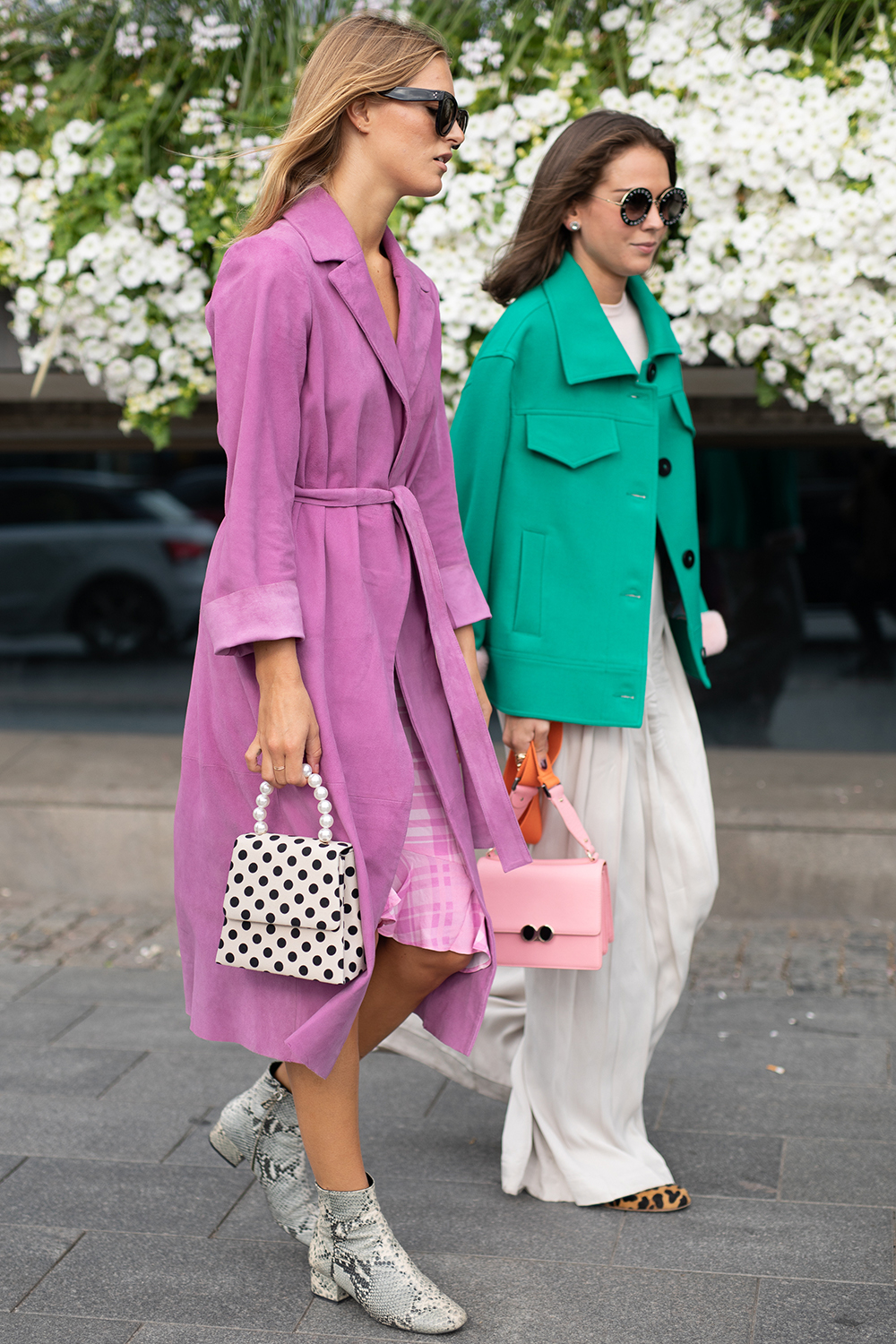 STOCKHOLM, SWEDEN - AUGUST 30: Guests are seen on the street during Fashion Week Stockholm SS19 on August 30, 2018 in Stockholm, Sweden. (Photo by Matthew Sperzel/Getty Images)
