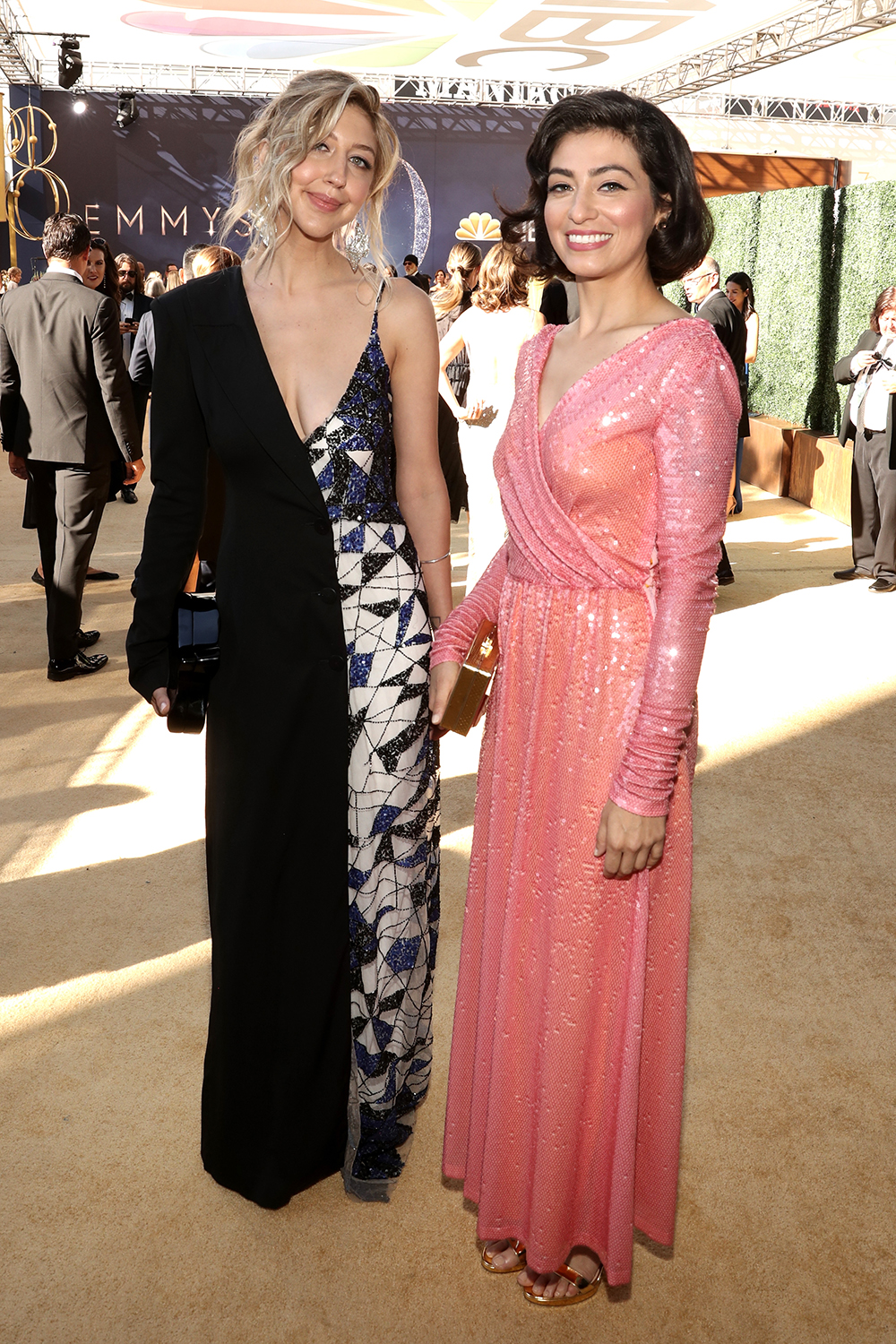 LOS ANGELES, CA - SEPTEMBER 17: 70th ANNUAL PRIMETIME EMMY AWARDS -- Pictured: Heidi Gardner (L) and Melissa Villasenor arrive to the 70th Annual Primetime Emmy Awards held at the Microsoft Theater on September 17, 2018. NUP_184218 (Photo by Todd Williamson/NBC/NBCU Photo Bank via Getty Images)