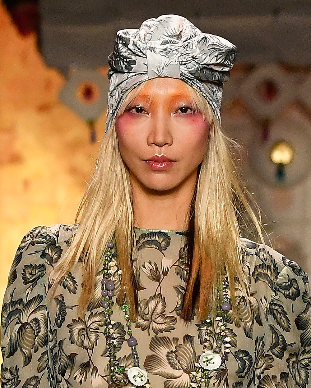 The best beauty looks from NYFW | Anna Sui Legendary make-up artist, Pat McGrath created rhubarb and custard delights on the Anna Sui runway with clouds of syrupy sweet hues buffed onto models' eyes, forehead and temples.