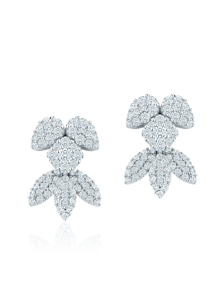 Birks Snowflake ® Snowstorm diamond earrings in white gold, $12,000 USD