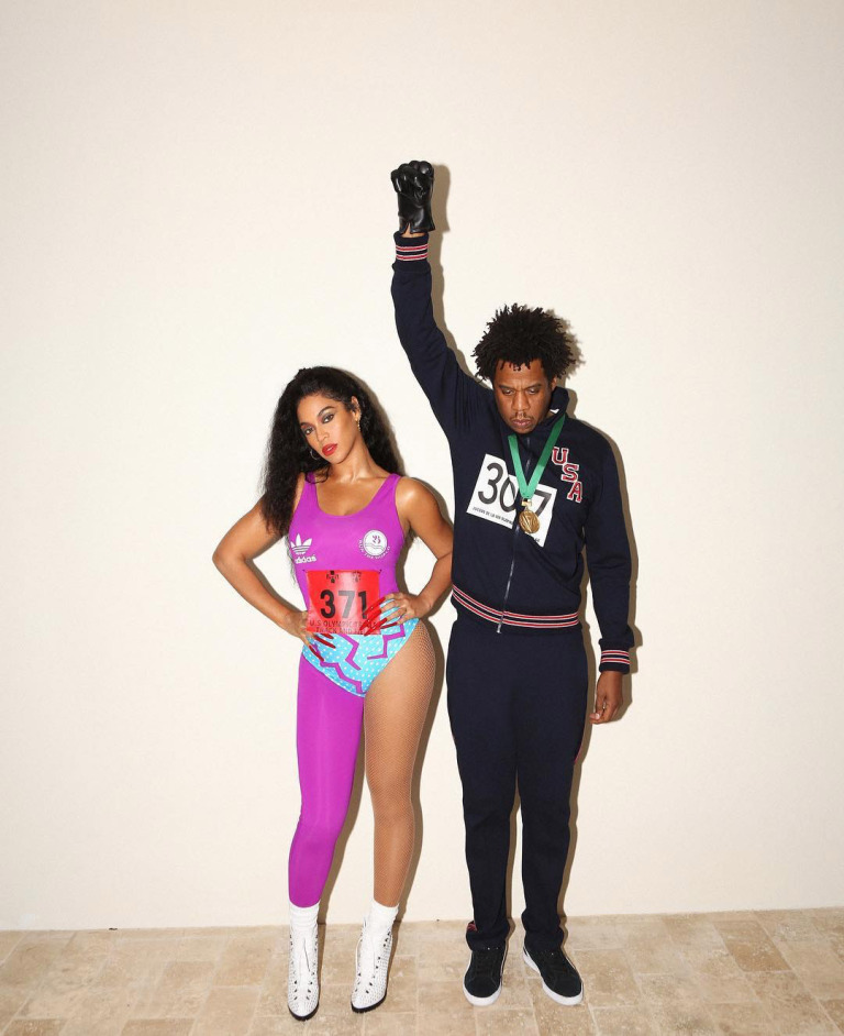 Beyonce and Jay-Z as Olympians Florence Griffith–Joyner and Tommie Smith