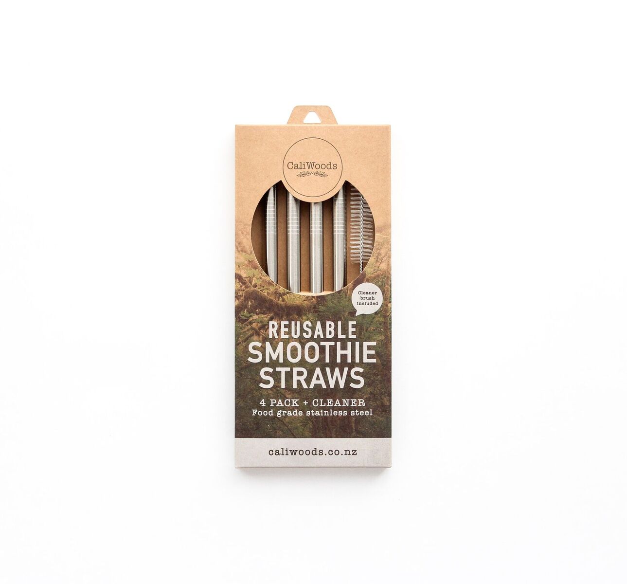 Caliwoods stainless steel smoothie straws, $20 from Ohnatural.co.nz