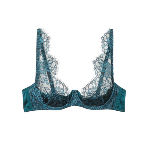 200+ Christmas gift ideas for every person on your list 2018 | Coco de Mer Peridot embroidered tulle and silk-blend satin underwired bra, $277USD from Net-a-Porter