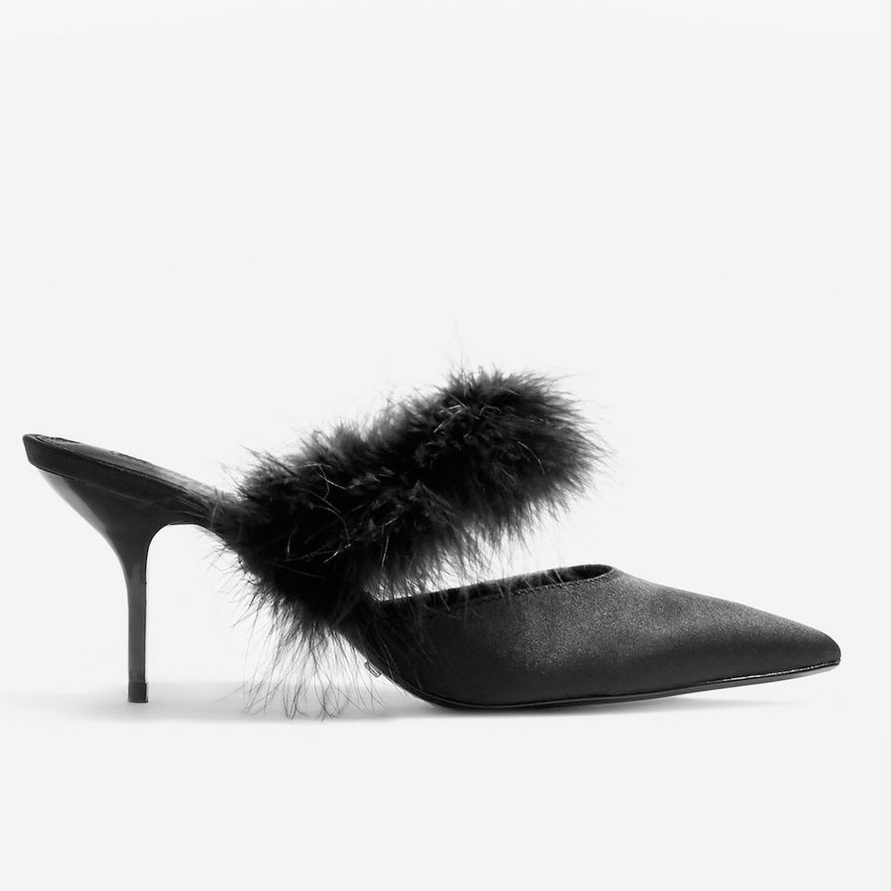 Feather mules, £39 from Topshop