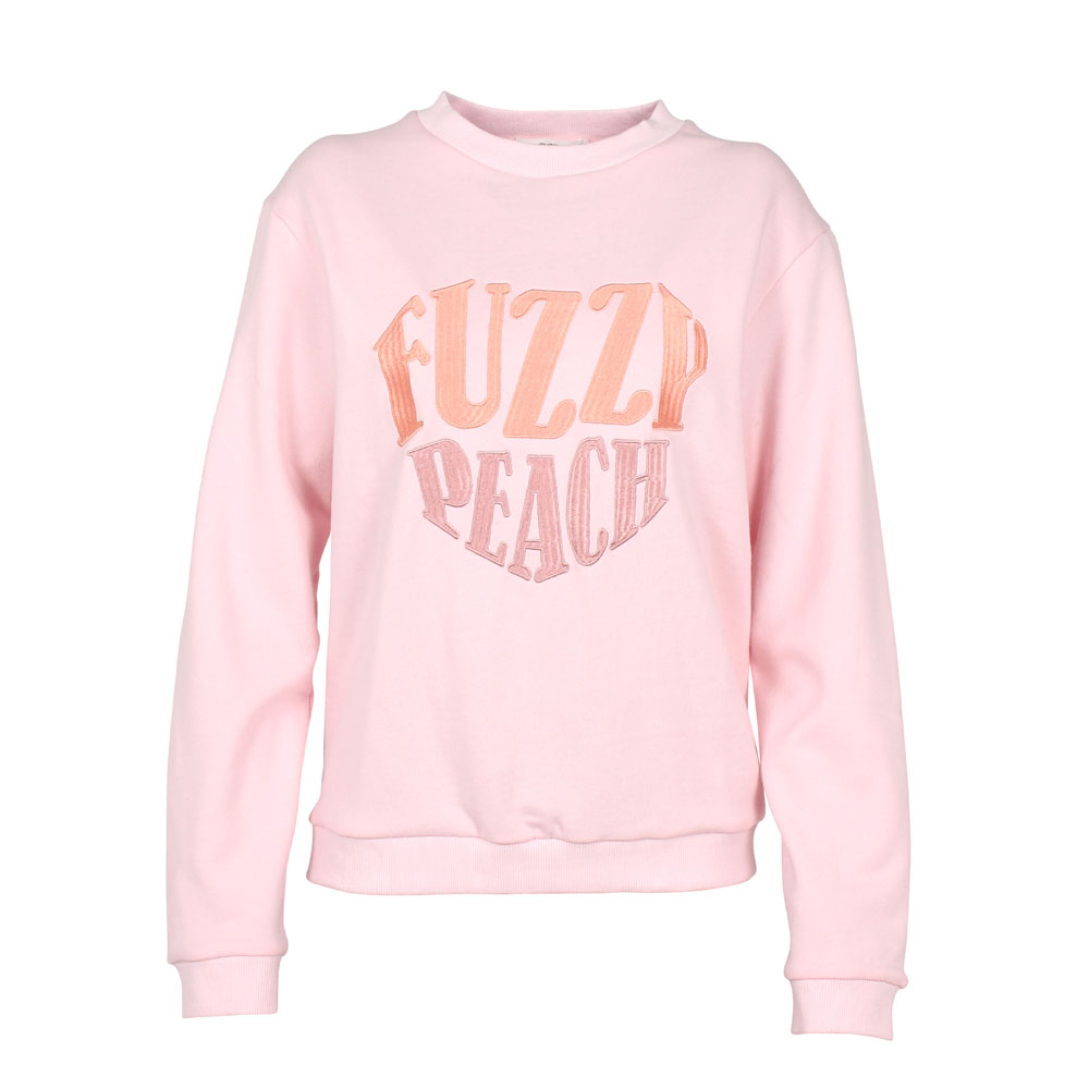 Fuzzy peach sweatshirt $99 (was $129) from RUBY