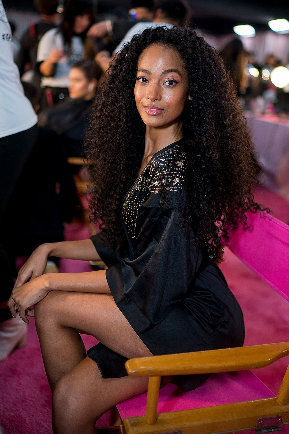 NEW YORK, NY - NOVEMBER 08: Melia Tiacoh poses before the 2018 Victoria's Secret Fashion Show at Pier 94 on November 8, 2018 in New York City. (Photo by Michael Stewart/FilmMagic,)