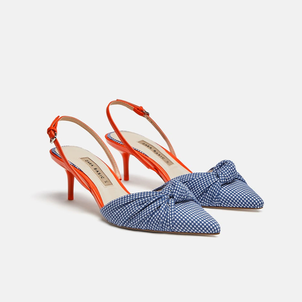 Gingham mid-heel slingbacks, $56 from Zara