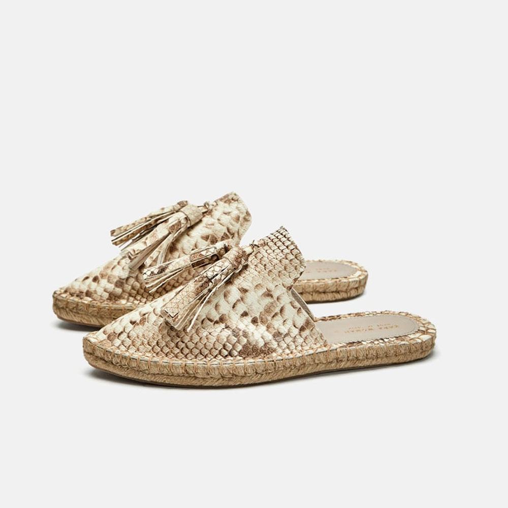 Leather slide on esparadilles, $99 from ZaraLeather slide on esparadilles, $99 from Zara